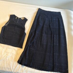 Rebecca Taylor 2 piece navy blue dress